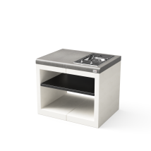 Module De Support Pour Plans De Travail Kitaway Gas Pour Barbecue En Béton Préfabriqué (blanc, Gris - 84 X 63 X 63 Cm) - Usage Extérieur - Tuozi