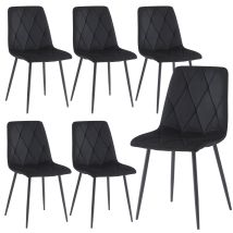 Artist Hand - Set Of 6 Dining Chairs For Dining Room Living Room, Velvet Fabric Kitchen Chairs Set With Upholstered Seat Backrest Solid Metal Legs, 