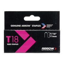 T18 Staples 11mm (7/16in) Box 1000 Arrt18716s