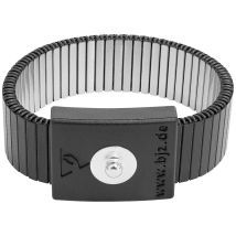 ESD-Metallarmband Schwarz – Klinischer Edelstahl – Druckknopfanschluss 4,0 mm – Individuell anpassbar