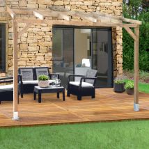 Toit Couv'Terrasse de Madera 3x3m – Diseño Elegante y Modular – Superficie 9,30 m² – Fácil Montaje – Certificado FSC