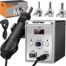Kibani 21708 – Lötstation Heißluftlötkolben 700W – Temperatur 100-500°C – 3 Düsen – LCD-Display – 220V – 120 l/min