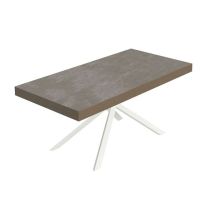 Itamoby - Tavolo Allungabile 180/440x90 Cm Niket Tortora Gambe Bianche