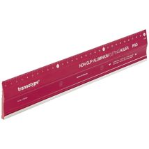 Règle de découpe – 17803006 – Aluminium PRO rouge antidérapant – Longueur 300 mm, Largeur 50 mm – Transotype