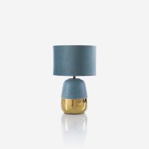 Lampada Da Tavolo In Ceramica Con Paralume In Tessuto Lustria - Blu