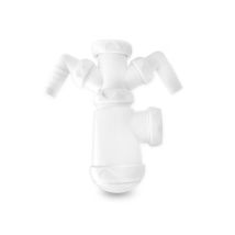 Artic – Sifone estensibile per doppia lavatrice – PVC di alta qualità, filettatura 1 1/2", diametro tubo 40 mm
