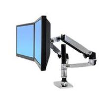 Ergotron Lx Doppelschirmloesung Fuer Tischmontage Fuer 2 Tft Oder 1 Tft Und 1 Notebook Poliertes Aluminium (45-248-026)