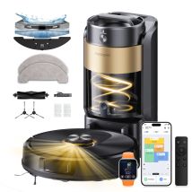 Proscenic Q20 Plus Saugroboter Mit Wischfunktion, 2× tiefenreinigung, Dual-laser Lidar, Teppicherkennung, Saugroboter 4-in-1 Nass-trocken Saugroboter 