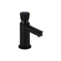 Grifo Lavabo De Un Agua Con Temporizador 8-12 Segundos Color Negro Mate Con Accionamiento Mediante Pulsador Mcm 908001-nero-matt Negro Mate