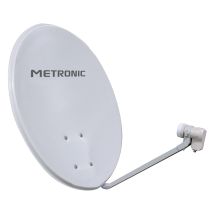 Metronic – Antena parabólica Ø 80 cm – LNB universal, frecuencia 10,7/12,75 Ghz, montaje incluido, color blanco