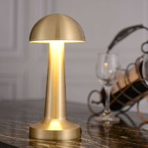Top Touch Vintage Atmosphere Night Lightsilver Creative Metal Mushroom Table Lamp