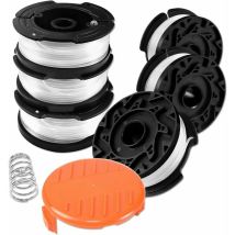 Carrete De Hilo Para Desbrozadoras Black And Decker, Paquete De 6 Carretes De Hilo Para Desbrozadoras Con 1 Cubierta De Carrete Y 1 Resorte