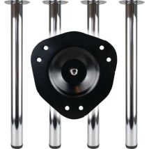 Tischbein-Set – Stahl – 710 mm – 60 mm – Platten-Befestigung – weiß