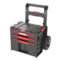 Qbrick System Pro Cart 2.0 Plus Cassetto 3 Mobile Su Ruote 520 X 415 X 660 Mm 12 L 2x 4,5 L Manico Doppio Telescopico Estraibile