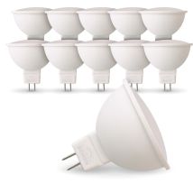 Set De 10 Bombillas Led Gu5.3 Mr16 12v 5w Eq 40w Temperatura De Color: Blanco Cálido 2700k