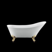Vasca Da Bagno Freestanding Con Piedini Balmain Bianca 161 Cm Piedini Di Aquila Dorati
