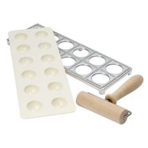 Dexam – Ravioli Making Kit – Cast Aluminum and Wood – ABS Plastic Tray