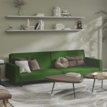 Prolenta Premium - Schlafsofa 2-sitzer Dunkelgrün Samt Vidaxl