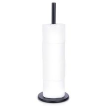 WADIGA Toilettenpapierständer aus Edelstahl – Platz für 5 Rollen – 15 x 47 cm – Mattschwarz – Stabil und dekorativ
