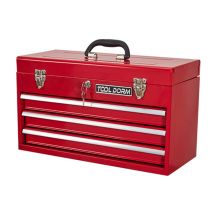 Coffre À Outils Métallique À Quatre Tiroirs 51,5 × 23,1 × 30 Cm Rouge