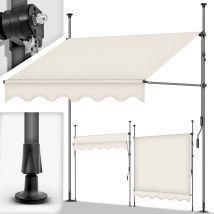 Balkonmarkise Gelenkarm Markise Klemmmarkise Sonnenmarkise Balkon Ohne Bohren Sand 300 Cm - Tillvex