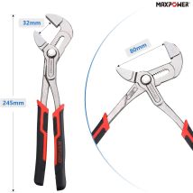 Maxpower 250 Mm Multifunktionszange, 2-in-1 Multifunktionszange, Maximale Maulöffnung: 80 Mm, Feineinstellung Per Knopfdruck, Chrom-vanadium-stahl