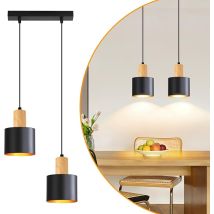 Gbly Pendelleuchte Esstisch E27 2 Flammig Vintage Schwarz Gold Höhenverstellbar Hängeleuchte Kücheninsel Essbereich Ohne Leuchtmittel