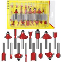 Shining House Juego De 15 Brocas Para Enrutador De Vástago De 6,35 Mm, Brocas Para Enrutador De Carburo De Tungsteno, Herramienta De Carburo Para 