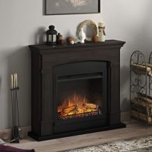 Chimenea eléctrica Tagu Helmi crema wenge – 107.2 cm ancho – 94.9 cm alto – 24.9 cm profundidad – 1500 W – Calefacción hasta 37 m²