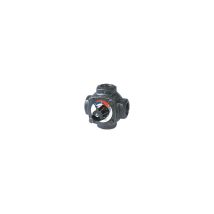 Thermador – 4-Wege-Ventil 20x27 – Messinggehäuse, Edelstahlachse, Drehwinkel 90°, max. Temperatur 110°C, max. Druck 6 bar