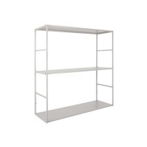 Wandregal PRESENT TIME – 60 x 45 x 20 cm – Metall – Graues Wandregal für Bücher und Dekoration – Einfach zu installieren