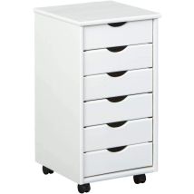 Cassettiera Ufficio Simon 6 Cassetti 36x40x65h Pino Massello Verniciato Ad Acqua Bianco