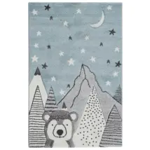Tappeto Nordico Orso 100x150 cm – Polipropilene – Grigio – Cameretta Bambini