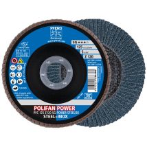 Pferd Polifan Power Fächerscheibe Pfc 125x22,23 Mm Konisch Z120 Sg Steelox Stahl/edelstahl