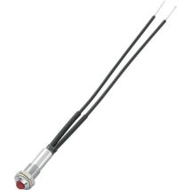 Spia di segnalazione con lampadina rossa 726665 – 100 mm – Ø 6 mm – Argento – 230 V – Sedeco