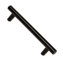 Asa de acero inoxidable negro mate 180 mm – Pomos para muebles – Distancia entre agujeros 128 mm