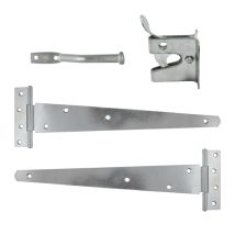 Taurus - Timco Pedestrian Gate Kit Medium Tee Hinges & Automatic Latch Hot Dipped Galvanised - 14'