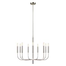 Brianna 9 Leichter Kronleuchter, Poliertes Nickel, E14 - Elstead