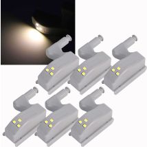 Luces Led Para Armarios, Con Sensor De Presión, Funcionan Con Pilas, Ideales Para Iluminar Bisagras Y Armarios. Luz Blanca Cálida. Paquete De 6 