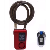 Bicycle Alarm Lock With Remote Control, 110 Db, Anti-theft Device, Vibration Alarm, Tamper-proof Lock, Combination Lock For Bicycles, Motorcycles And 