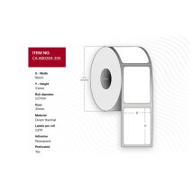 Thermoetiketten 76 X 51 Mm, 25 Mm Kern, Unbeschichtet, Permanent Haftend, Perforiert, 1370 Stück/rolle, 12 Rollen/karton, Ca-800283-205