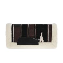 Rn1-lte Blanc Et Rouge - Selle Western Rembourrée En Tissu Navajo À L'Extérieur Et Fond En Pure Laine Avec Bordure En Laine Et Renfort En Cuir.