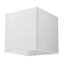 Sollux – Quad 1 White Wall Lamp – Aluminium – 10 cm x 12 cm x 10 cm – Bedroom Wall Light