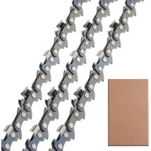 Lot De 3 Chaîne De Tronçonneuse Faible Rebond 3/8"lp 50 Maillons 1,1mm 35cm Compatible Pour Stihl 009-023 Ms170-210