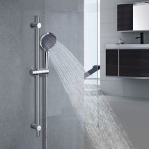 Brausestange 90cm Mit Handbrause Mit 3 Strahlarten Kopfbefestigung Und Flexiblem Schlauch Verstellbare Brausegarnitur Verchromtes Edelstahl-