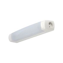 L'Ebenoid - L'Ebenoïd 055318 Réglette Salle De Bains Led Eo S19 Led - 7w - 3000k - 400 Lm - Inter + Pc - White