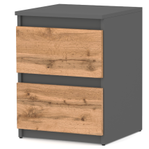 Tavolino Da Letto Loft 40 Cm Grigio Opaco Rovere Wotan Grande Comodino Per La Camera Da Letto