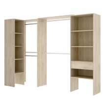 Composición Vestidor Esquinero Con 1 Cajón Estantes Natural - Suit 1