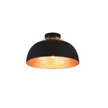 Punch Plafoniera In Metallo Nero E Oro D. 35cm 1 Luce Attacco E27