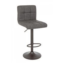 Tabouret De Bar En Acier Et Similicuir, Noir/gris Foncé